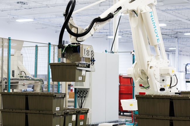 robot numove palettiseur de bacs 